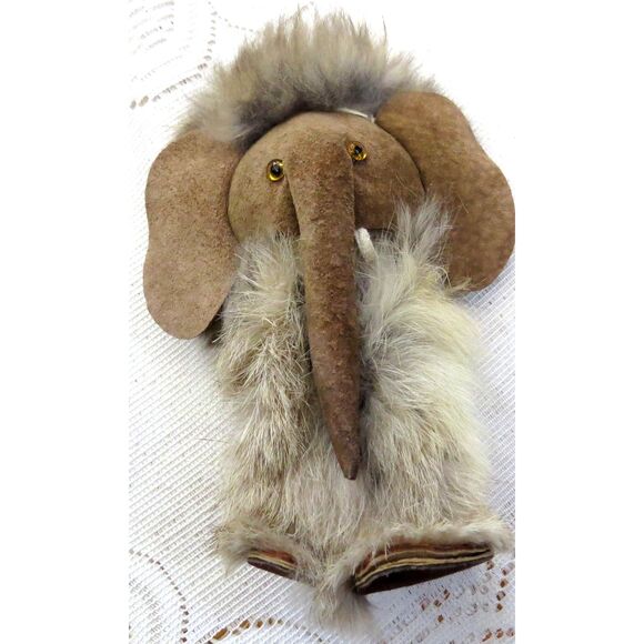 Vintage Handcrafted in Poland Fur & Suede Mammoth/Elephant  EUC - Picture 2 of 6